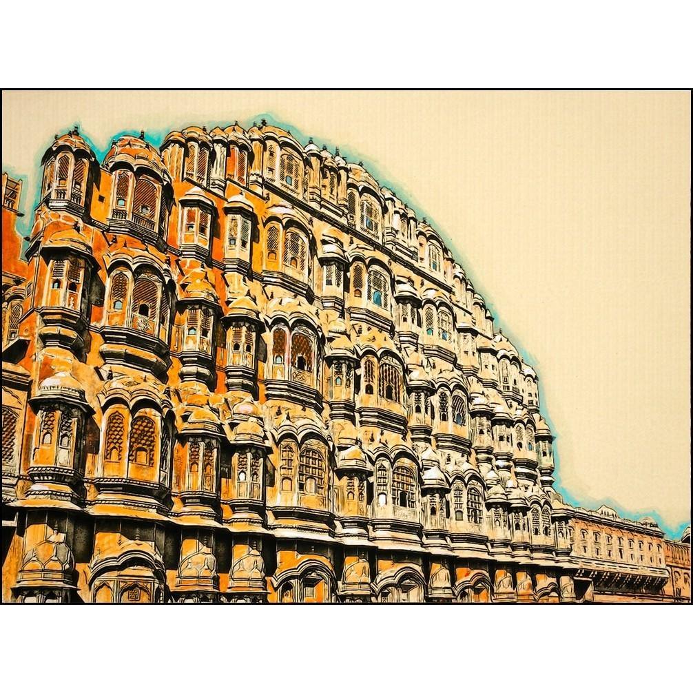 Historic Hawa Mahal Jaipur Construction Photos in 1799 With AI